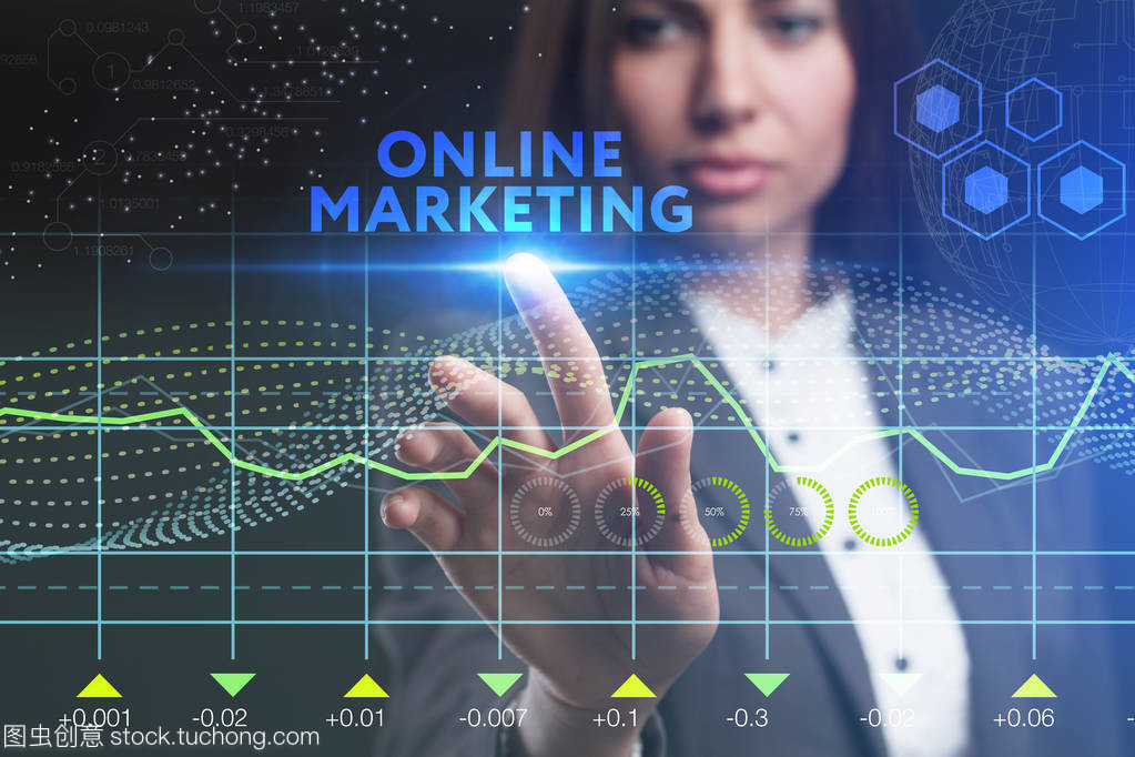 虚拟屏幕上的未来商务 年轻企业家眼中的互联网与网络技术